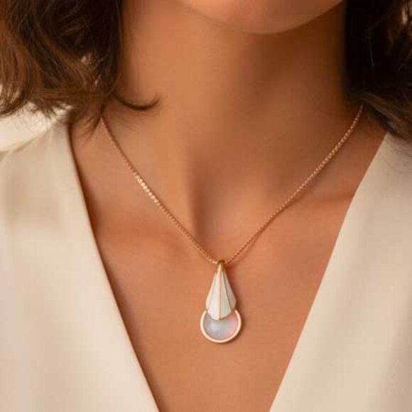 2/$40 Ladies Pink Teardrop Necklace - Picture 4 of 11